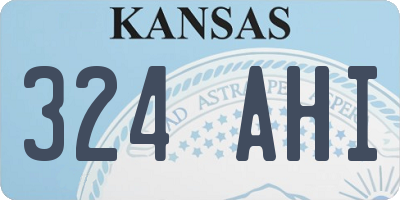 KS license plate 324AHI
