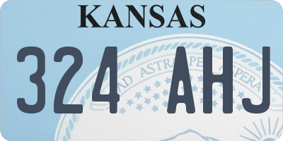 KS license plate 324AHJ