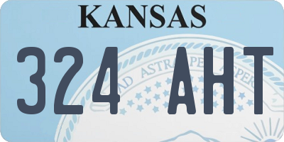 KS license plate 324AHT