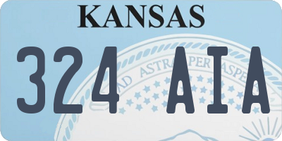 KS license plate 324AIA