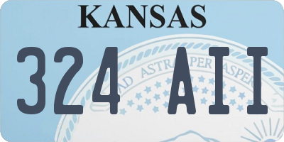 KS license plate 324AII