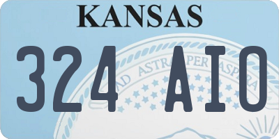 KS license plate 324AIO