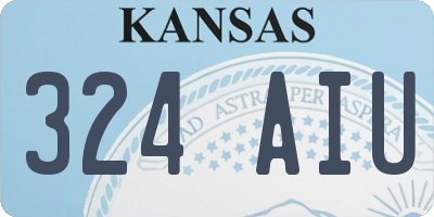 KS license plate 324AIU