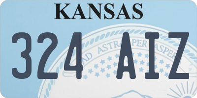 KS license plate 324AIZ