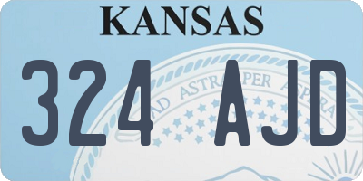 KS license plate 324AJD