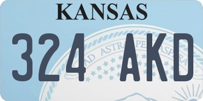 KS license plate 324AKD