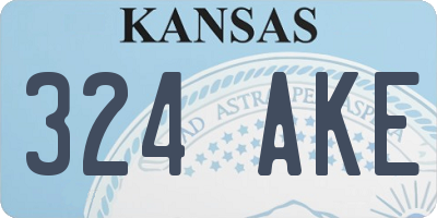 KS license plate 324AKE