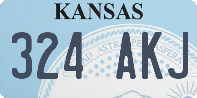 KS license plate 324AKJ
