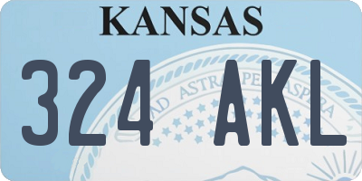 KS license plate 324AKL