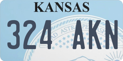 KS license plate 324AKN