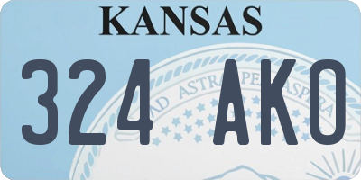 KS license plate 324AKO