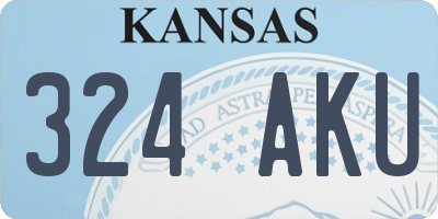 KS license plate 324AKU