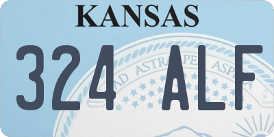 KS license plate 324ALF