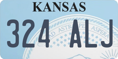 KS license plate 324ALJ