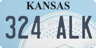 KS license plate 324ALK