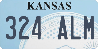 KS license plate 324ALM