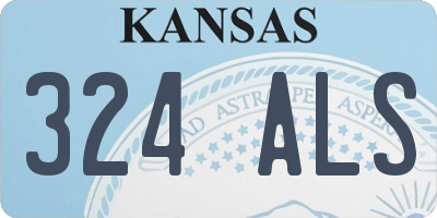 KS license plate 324ALS