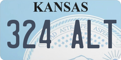 KS license plate 324ALT