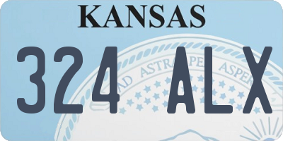 KS license plate 324ALX