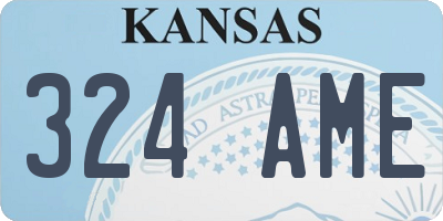 KS license plate 324AME