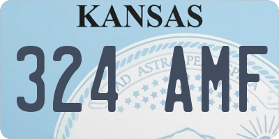KS license plate 324AMF
