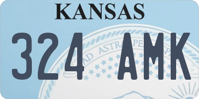 KS license plate 324AMK
