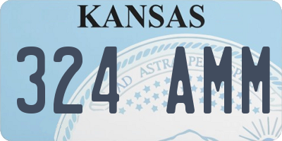KS license plate 324AMM