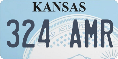 KS license plate 324AMR