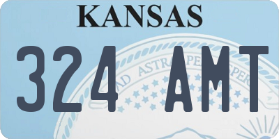 KS license plate 324AMT