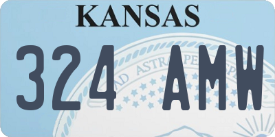 KS license plate 324AMW