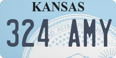 KS license plate 324AMY