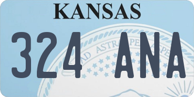 KS license plate 324ANA