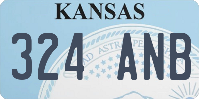 KS license plate 324ANB