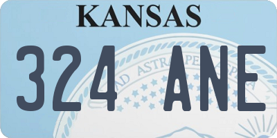 KS license plate 324ANE