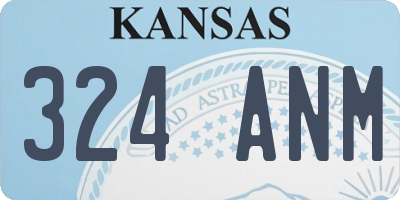 KS license plate 324ANM