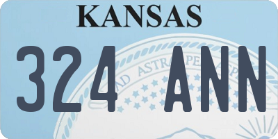 KS license plate 324ANN