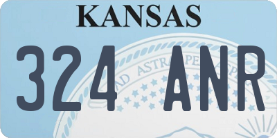 KS license plate 324ANR