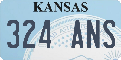 KS license plate 324ANS