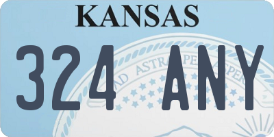 KS license plate 324ANY