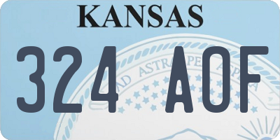 KS license plate 324AOF