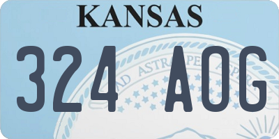 KS license plate 324AOG