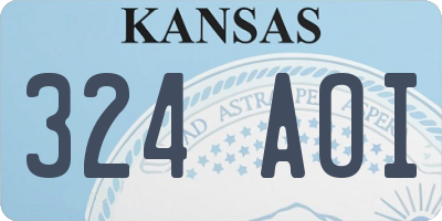 KS license plate 324AOI