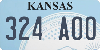 KS license plate 324AOO