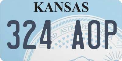 KS license plate 324AOP