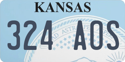 KS license plate 324AOS