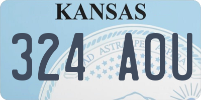 KS license plate 324AOU