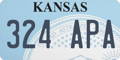 KS license plate 324APA