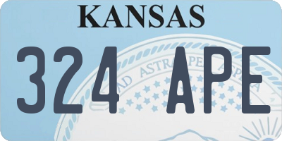 KS license plate 324APE