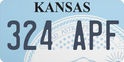 KS license plate 324APF