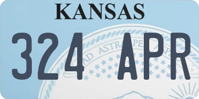 KS license plate 324APR